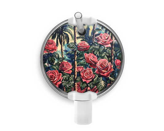 Tropical Roses Tumbler Plate