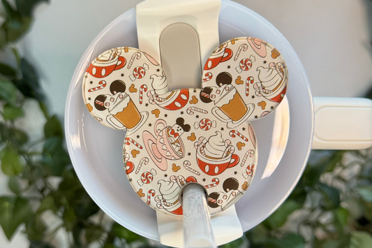 Christmas Themed Tumbler Topper | Magical Mouse Ears | Hot Coco